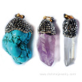 Irregular Natural Stone Pendants Handmade Clay Necklace